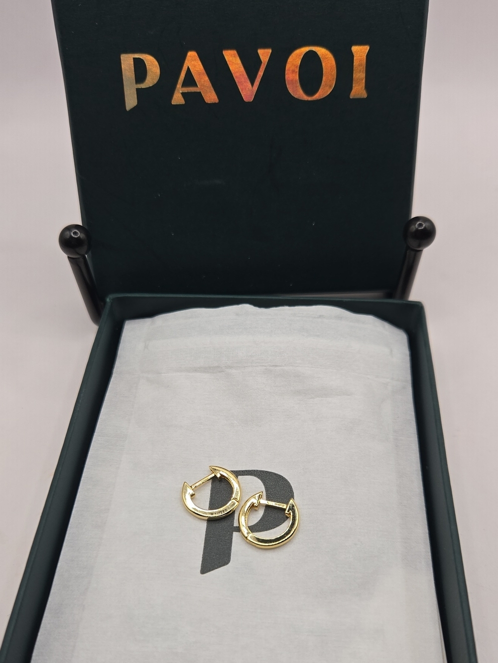 NEW PAVOI Gold Hoop Huggie Earrings
